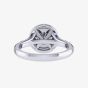 Platinum 0.77ct Diamond Dual-Shoulder Halo Cluster Ring (M) ENG5053
