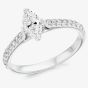 Platinum Marquise-Cut Diamond-Shoulder Engagement Ring (L) ENG6980