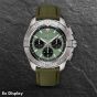 Ex-Display Breitling Avenger B01 Chronograph 44 Green Leather Strap Watch AB0147101L1X1