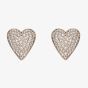 9ct Yellow Gold Diamond Pave Heart Stud Earrings GE2357