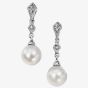 9ct White Gold Diamond Freshwater Droppers GE807W
