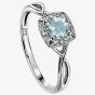 9ct White Gold Diamond Aquamarine Cluster Ring GK-GR327T