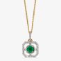  9ct Yellow Gold Emerald Diamond Pendant Necklace GP2255G GN141