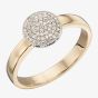  9ct Yellow Gold Round Pave Diamond Ring GR581