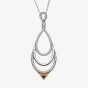 House Of Lor Silver Rose Gold Cubic Zirconia Open Tear Drop Pendant H-40032