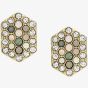 Fossil Val Holiday Sparkles Gold Tone Hexagon Stud Earrings JF03859710