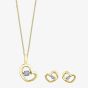 9ct Yellow Gold 0.10ct Diamond Heart Jewellery Set