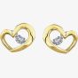 9ct Yellow Gold 0.10ct Diamond Heart Jewellery Set