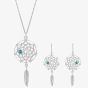 Silver Turquoise Dream Catcher Jewellery Set