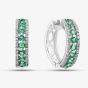 9ct White Gold Emerald & Diamond Three Row Jewellery Set