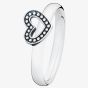 Spinning Silver Forever Marcasite Open Heart Ring 70114- Size N