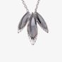 Sparkle Three Large Grey Crystal marquise Necklet N224 GRY
