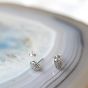 Kit Heath Sterling Silver Coast Pebbles Glisten Cubic Zirconia Pavé Stud Earrings 30188CZ