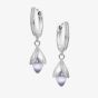 Fei Liu Magnolia Silver Cubic Zirconia Hoop Dropper Earrings MAG-925R-201-CEGY