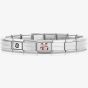 Nomination CLASSIC Silver Christmas Red Present Charm Bracelet 330204/06 & 530300 SI