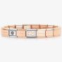 Nomination CLASSIC Romance Linked Hearts Charm & Rose Gold Bracelet 430104/41 & 530301 SI 011