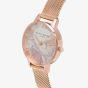 Olivia Burton Abstract Florals Rose Gold Tone Mesh Watch OB16VM11