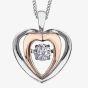 9ct Two Tone Gold 0.15ct Diamond Pulse Open Heart Pendant P3117WR/15-10