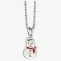 D For Diamond Sterling Silver Enamel Snowman Pendant P4335