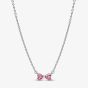 PANDORA Pink Bow Jewellery Set 394235C01-45 & 293505C01