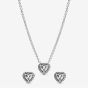 PANDORA Elevated Heart Jewellery Set 398425C01-45 & 298427C01