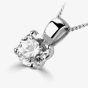 1888 Collection 18ct White Gold Brilliant Cut 0.21ct Four Claw Diamond Pendant & Chain PD1041