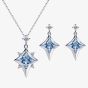 Fei Liu Star of Love Silver Kite Cut Blue Topaz Cubic Zirconia Drop Earrings POL-925R-201-BLCZ