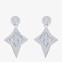 Fei Liu Star of Love Silver Kite Cut Blue Topaz Cubic Zirconia Drop Earrings POL-925R-201-BLCZ