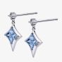 Fei Liu Star of Love Silver Kite Cut Blue Topaz Cubic Zirconia Drop Earrings POL-925R-201-BLCZ
