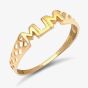 9ct Yellow Gold Mum Textured Criss-Cross Ring PR149