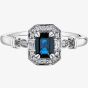 9ct White Gold Sapphire 0.08ct Diamond Ring 4376WG-10SAP