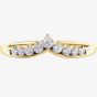 9ct Yellow Gold 0.25ct Diamond Wishbone Ring 50L00/25-10 9Y