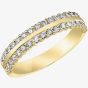9ct Yellow Gold 0.25ct Diamond Two Row Half Eternity Ring 50L92/25-10
