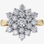 9ct Yellow Gold 2.00ct Diamond Flower Ring 51H44/200-10