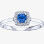 9ct White Gold Sapphire 0.07ct Diamond Ring 51Y61WG-10 (SAP)