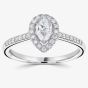 1888 Collection Platinum Pear Cut 0.38ct Diamond Halo Cluster Ring RC2020B