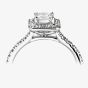 1888 Collection Platinum Princess Cut 0.77ct Diamond Halo Cluster Ring RC2022