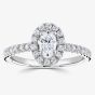 1888 Collection Platinum Oval Cut 0.50ct Diamond Halo Cluster Ring RC2028
