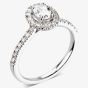 1888 Collection Platinum Oval Cut 0.50ct Diamond Halo Cluster Ring RC2028