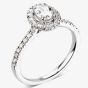 1888 Collection Platinum Oval Cut 0.70ct Diamond Halo Cluster Ring RC2028