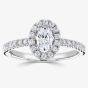 1888 Collection Platinum Oval Cut 0.70ct Diamond Halo Cluster Ring RC2028