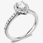 1888 Collection Platinum Pear Cut 0.70ct Diamond Halo Cluster Ring RC2031