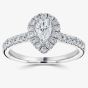1888 Collection Platinum Pear Cut 0.70ct Diamond Halo Cluster Ring RC2031