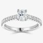 1888 Collection Platinum Oval Cut 0.70ct Diamond Solitaire Shoulder Set Ring RI-2250