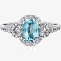 9ct White Gold Topaz 0.26ct Diamond Ring L54244