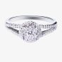 9ct White Gold 0.50ct Diamond Halo Cluster Ring TH011244R