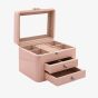 Sophia Pink Wooden Jewellery Box With Mirror SP3329
