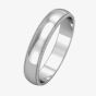9ct White Gold 4mm D Shaped Mill Grain Edge Wedding Ring ST-R527A