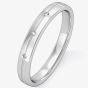 9ct White Gold 3mm 3 Diamond 1 Line Wedding Ring ST-R560TE