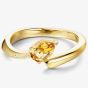 Fei Liu Shooting Star Gold Plated Citrine Open Ring STR-925G-001-CTCZ